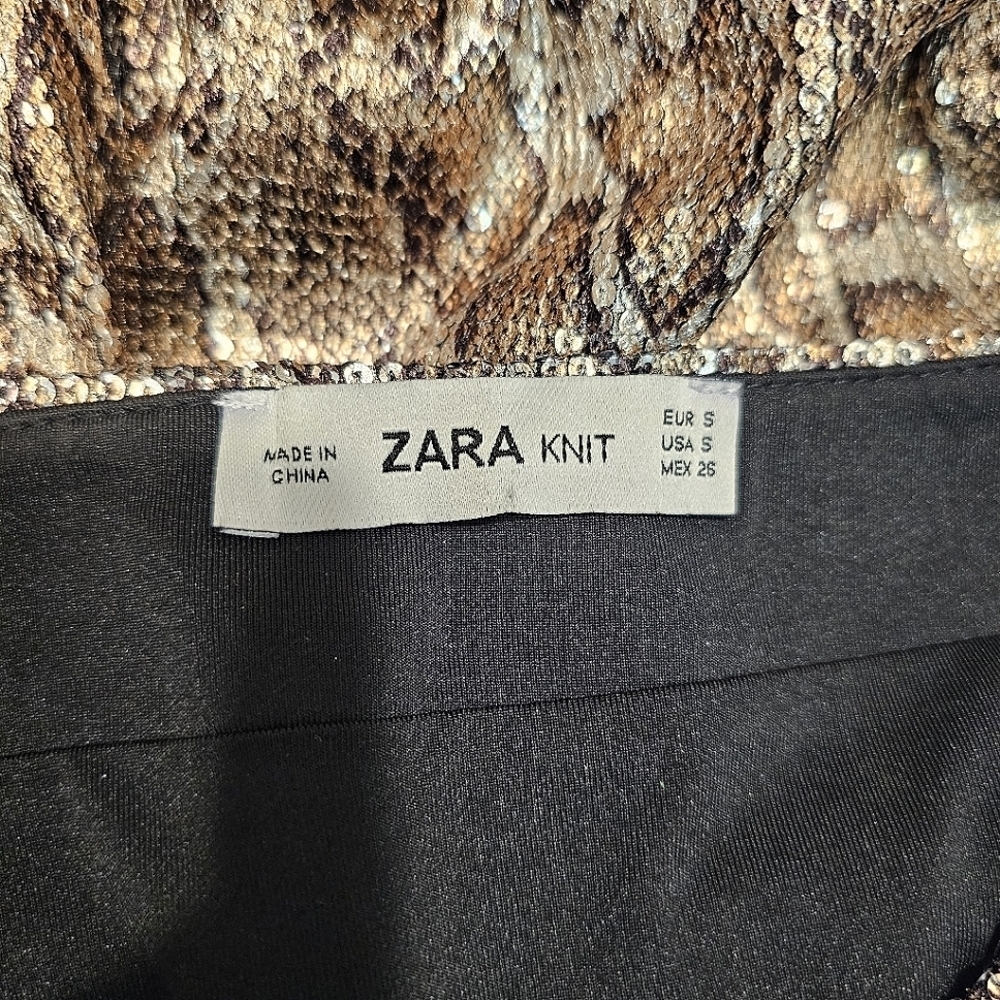 Zara Snakeskin Python Sequined Full Length Skirt … - image 8